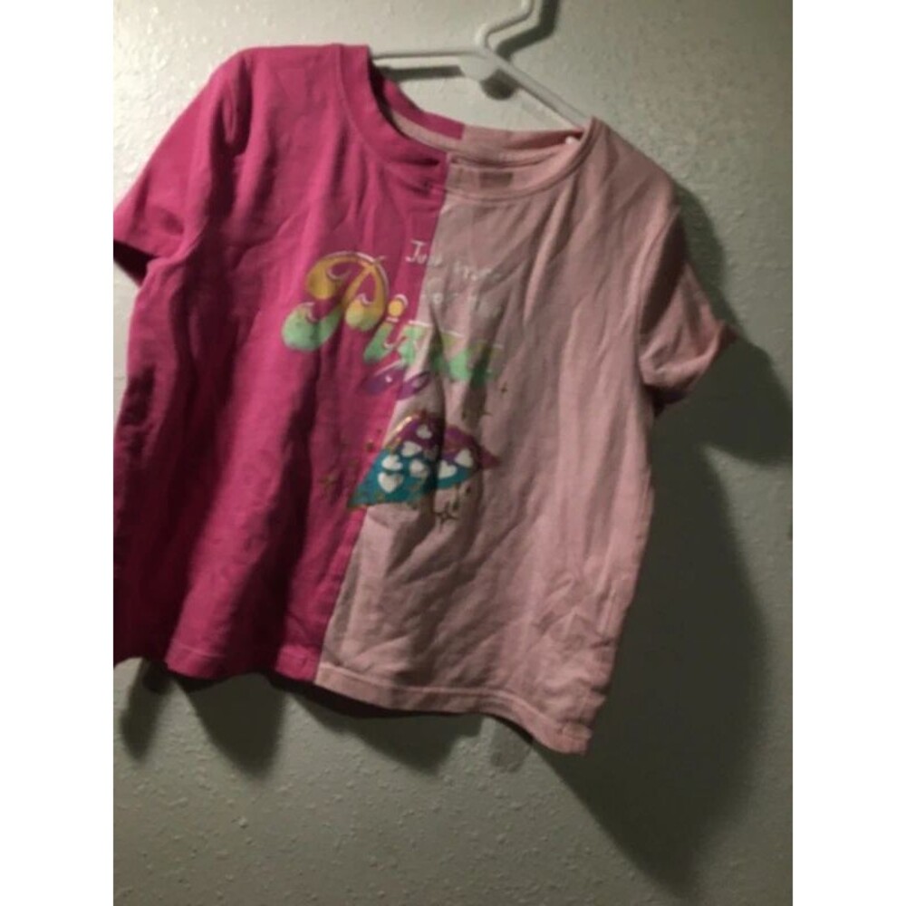 evsie pink Just here for the pizza short sleeve shirt XS 8
